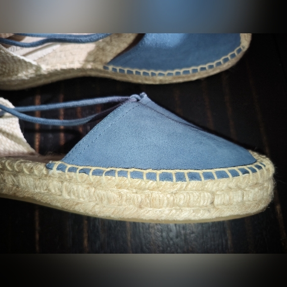 🆕Soludos Blue Suede Platform Espadrille Gladiator Sandals Size 9.5 US / EU 40 - Picture 9 of 15